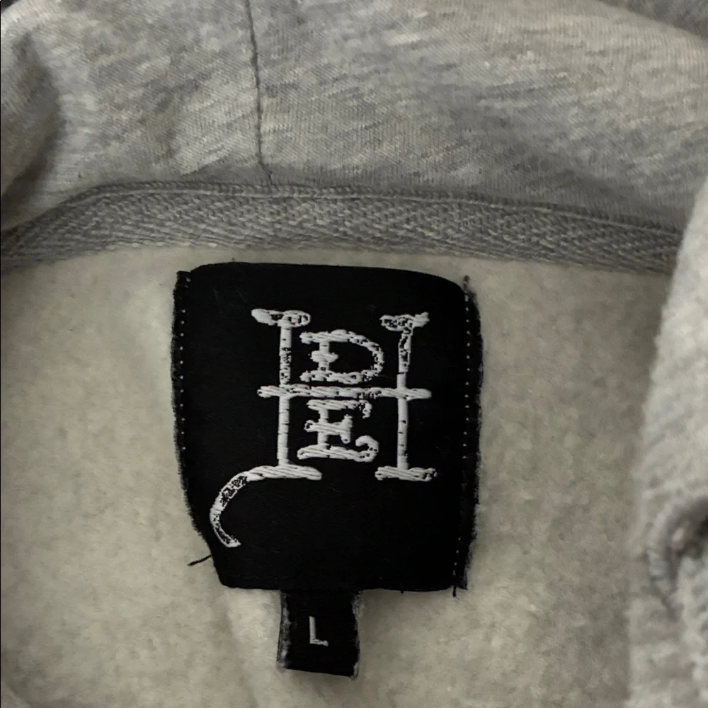 Ed Hardy Gray Hoodie with Skull and Floral Design - Picture 3 of 3